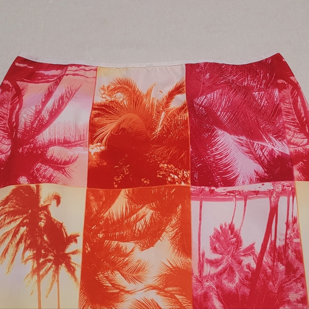 Air Play Sport Vintage 80s Neon Orange Red Palm Tree Tropical Print Mini Pencil - Picture 3 of 11